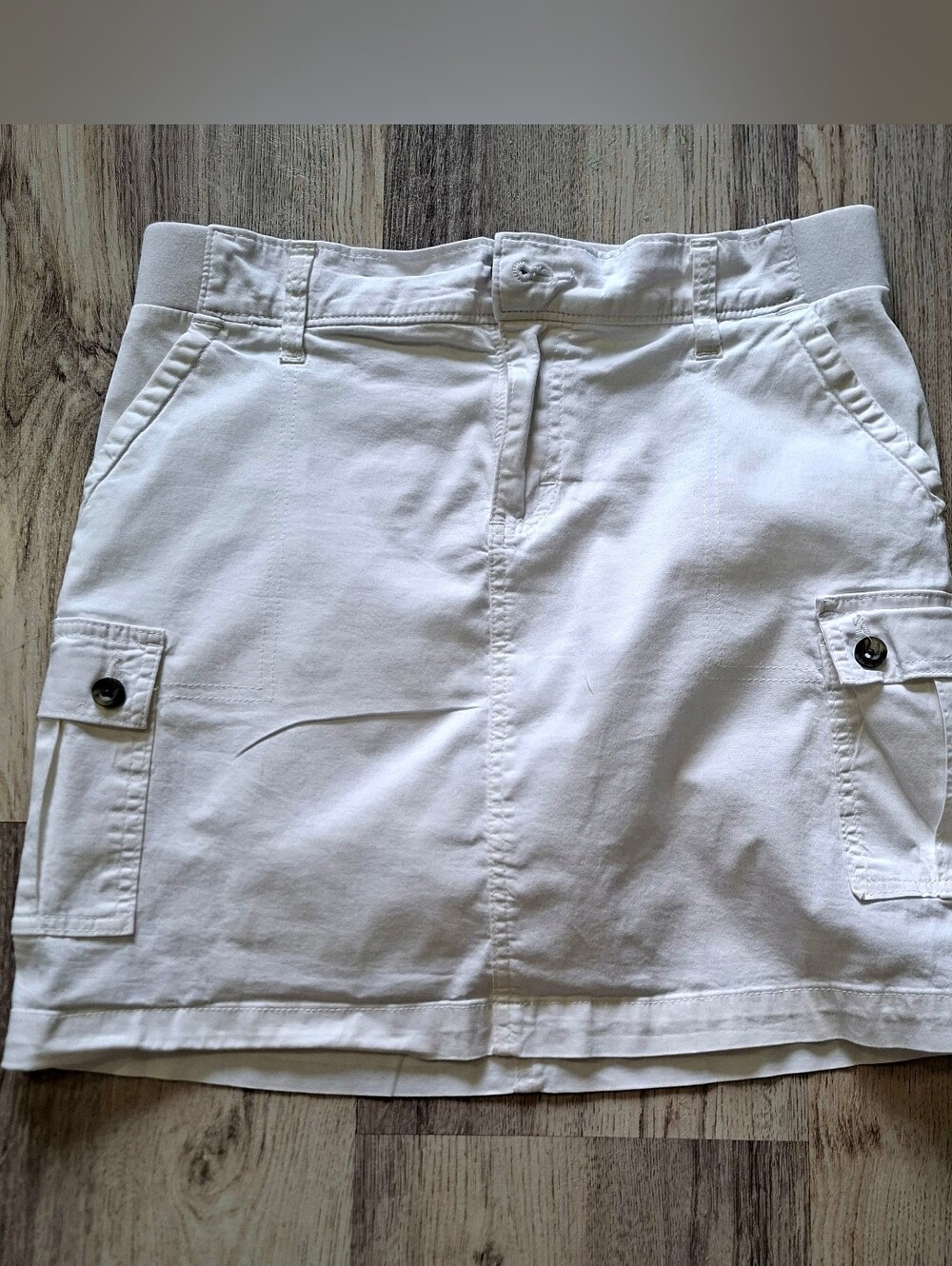 Lee White Cargo Mini Skirt Women's Size 6 Cargo Pockets Cotton Blend